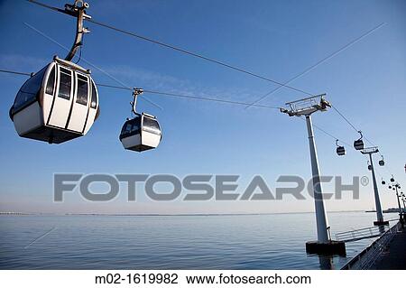 Cable-car at Park of Nations, Lisbon, Portugal View Large Photo Image Stock Image - Cable-car at Park of Nations, Lisbon, Portugal. Fotosearch