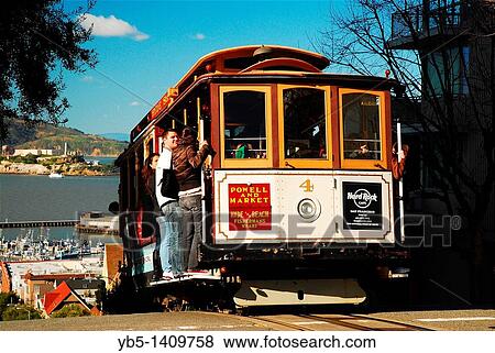 Cable Car, Russian Hill, San Francisco View Large Photo Image Stock Photo - Cable Car, Russian Hill, San Francisco. Fotosearch