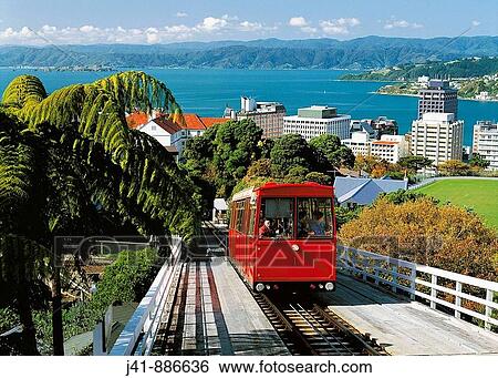Cablecar at Kelburn Wellington New Zealand View Large Photo Image Stock Photograph - Cablecar at Kelburn Wellington New Zealand. Fotosearch