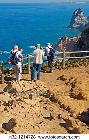 Cabo da Roca Cliff and seascape at Cape da Roca Lisbon district Sintra coast Portugal Europe. View Large Photo Image Stock Photo - Cabo da Roca Cliff and seascape at Cape da Roca Lisbon district Sintra coast Portugal Europe.. Fotosearch