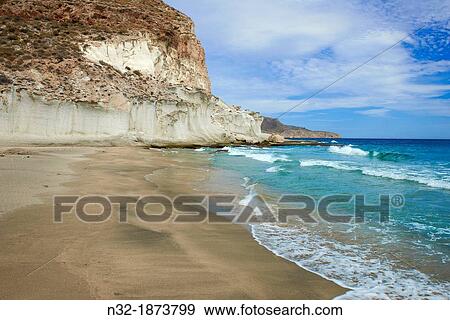 Cabo de Gata, Cala de Enmedio, Beach, Biosphere Reserve, Cabo de Gata-Nijar Natural Park, Almeria, Spain, Europe View Large Photo Image Stock Photo - Cabo de Gata, Cala de Enmedio, Beach, Biosphere Reserve, Cabo de Gata-Nijar Natural Park, Almeria, Spain, Europe. Fotosearch
