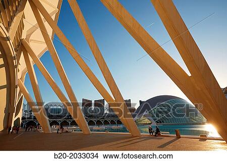 Picture - CAC. Architect Santiago Calatrava, Ciudad de las Artes y de las Ciencias. City Of Arts and Sciences. Valencia. Comunidad Valenciana. Spain.. Fotosearch
