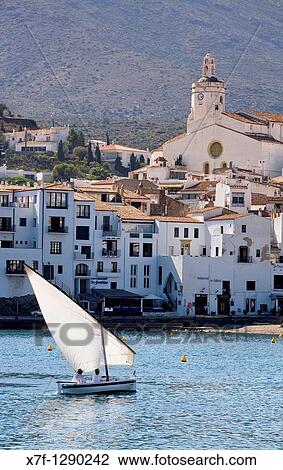 Cadaqu's Traditional catalan sailboat? Vela Latina? Costa Brava Girona province Catalonia Spain View Large Photo Image Stock Image - Cadaqu's Traditional catalan sailboat? Vela Latina? Costa Brava Girona province Catalonia Spain. Fotosearch