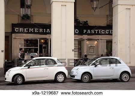 Cafe and two Fiat 500 Cars on Via Po Street in Turin, Italy View Large Photo Image Stock Photo - Cafe and two Fiat 500 Cars on Via Po Street in Turin, Italy. Fotosearch