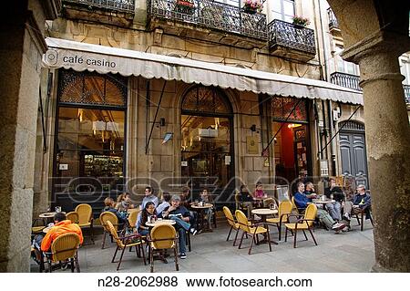 Stock Photo - Cafe Casino, Santiago de Compostela, A Corua, Galicia, Spain. Fotosearch