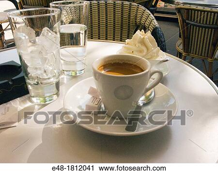 CAFE CHANTILLY ON TABLE AT SIDEWALK CAFE PARIS FRANCE View Large Photo Image Stock Image - CAFE CHANTILLY ON TABLE AT SIDEWALK CAFE PARIS FRANCE. Fotosearch
