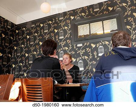 Stock Image - Cafe Life Coffee House, Stockholm, Sweden. Fotosearch