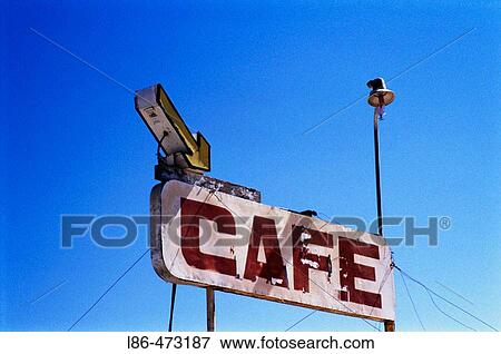 Cafe Sign with Arrow. View Large Photo Image Stock Photo - Cafe Sign with Arrow.. Fotosearch