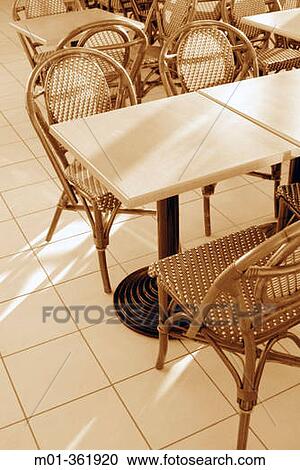 Stock Image - Cafeteria tables.. Fotosearch