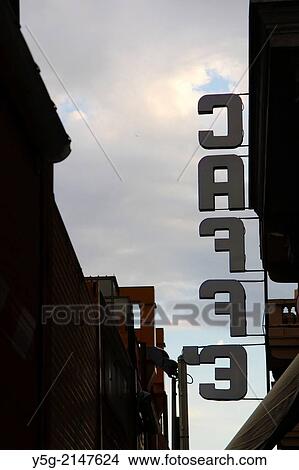 Caffe sign at night in rome Italy View Large Photo Image Picture - Caffe sign at night in rome Italy. Fotosearch