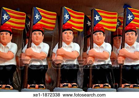 caganers, nativity figures, Catalan flags View Large Photo Image Stock Photo - caganers, nativity figures, Catalan flags. Fotosearch