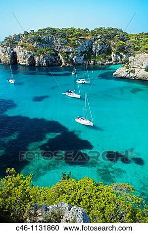 Cala Macarella. Minorca. Balearic Islands. Spain. View Large Photo Image Stock Image - Cala Macarella. Minorca. Balearic Islands. Spain.. Fotosearch