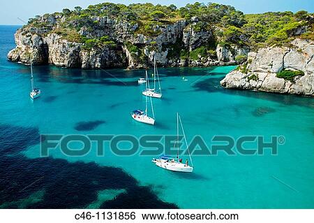 Stock Photograph - Cala Macarella. Minorca. Balearic Islands. Spain.. Fotosearch