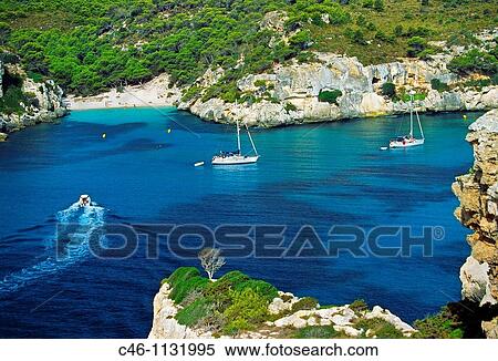 Cala Macarella. Minorca. Balearic Islands. Spain. View Large Photo Image Stock Photography - Cala Macarella. Minorca. Balearic Islands. Spain.. Fotosearch