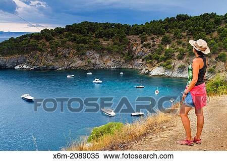 Cala Rostella. Roses. Costa Brava, Gerona. Catalonia, Spain, Europe. View Large Photo Image Stock Photography - Cala Rostella. Roses. Costa Brava, Gerona. Catalonia, Spain, Europe.. Fotosearch