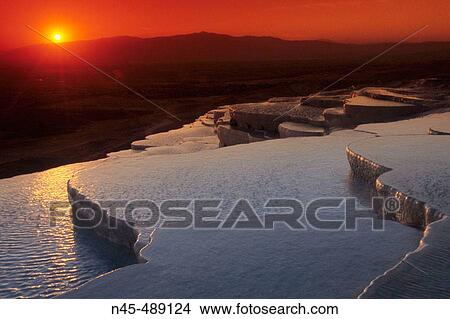 Calcium travertines, Pamukkale, Turkey. View Large Photo Image Picture - Calcium travertines, Pamukkale, Turkey.. Fotosearch
