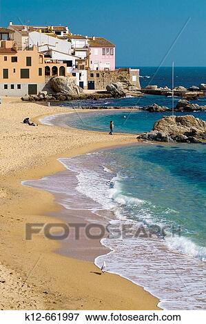 Stock Photo - Calella de Palafrugell (Costa Brava). Baix Emporda, Girona province, Catalonia, Spain. Fotosearch