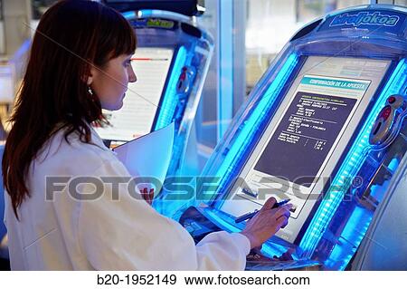 Stock Photo - Calibration and certification of playground equipment. Test system online gambling. Betting terminals. Technological Services to Industry. Tecnalia Research & innovation, Bizkaia, Basque Country, Spain.. Fotosearch