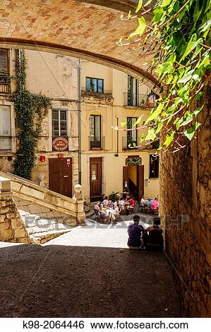 Stock Photograph - Call (Jewish Quarter), Girona, Catalunya, Spain. Fotosearch