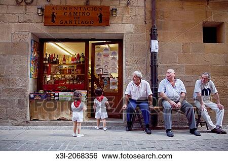 Calle Mayor, Puente la Reina - Gares. Navarre. Spain. View Large Photo Image Stock Photograph - Calle Mayor, Puente la Reina - Gares. Navarre. Spain.. Fotosearch