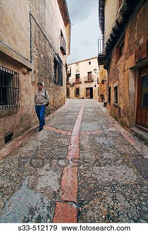 ? Calle Real?. Pedraza. Segovia province, Spain. View Large Photo Image Stock Photo - ? Calle Real?. Pedraza. Segovia province, Spain.. Fotosearch