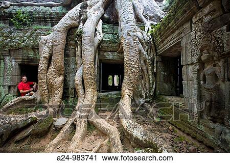 Cambodia-No 2009 Siem Reap City Angkor Temples W H Ta Prohm Temple. View Large Photo Image Stock Image - Cambodia-No 2009 Siem Reap City Angkor Temples W H Ta Prohm Temple.. Fotosearch