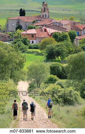 Camino de Santiago, Santigo route trough Ages village, Burgos, Castilla, Spain View Large Photo Image Stock Image - Camino de Santiago, Santigo route trough Ages village, Burgos, Castilla, Spain. Fotosearch