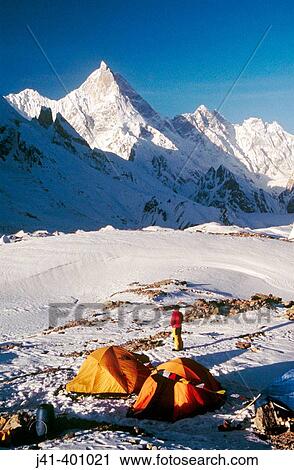 Camp under Masherbrum peak, Baltoro glacier 7821 m. Karakoram mountains, Pakistan View Large Photo Image Stock Image - Camp under Masherbrum peak, Baltoro glacier 7821 m. Karakoram mountains, Pakistan. Fotosearch