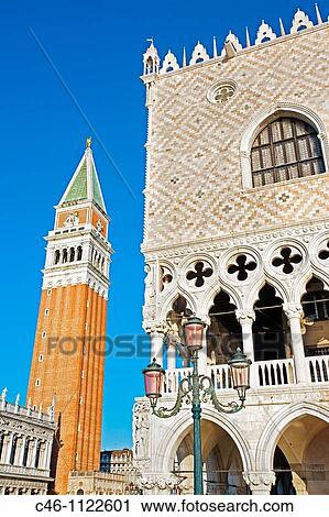 Campanile and Palazzo Ducale. St Mark's Square. Piazza San Marco. Venice. Veneto. Italy. View Large Photo Image Stock Image - Campanile and Palazzo Ducale. St Mark's Square. Piazza San Marco. Venice. Veneto. Italy.. Fotosearch