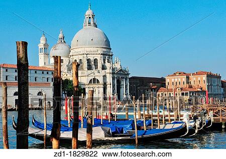 Campo della Salute church with Venetian Gondolas in the foreground View Large Photo Image Stock Image - Campo della Salute church with Venetian Gondolas in the foreground. Fotosearch
