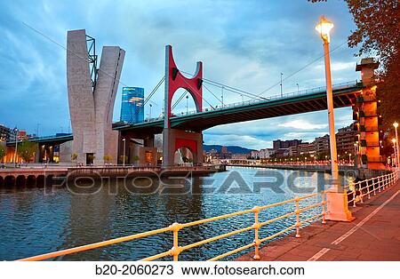 Campo Volantin. Puente de La Salve bridge. Nervion river. Bilbao. Bizkaia. Basque Country. Spain. View Large Photo Image Stock Image - Campo Volantin. Puente de La Salve bridge. Nervion river. Bilbao. Bizkaia. Basque Country. Spain.. Fotosearch