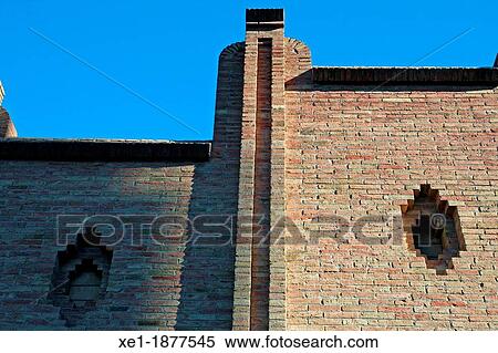 Stock Photography - Can Massallera, old factory, 1921, architect: Beranguer Francesc, Sant Boi de Llobregat, Catalonia, Spain. Fotosearch