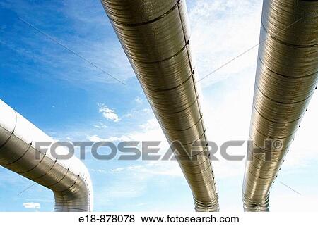 Stock Photo - Canada, Alberta, Peace River. Natural gas pipelines. Fotosearch