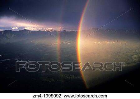 CANADA, ALBERTA, ROCKY MOUNTAINS, JASPER NATIONAL PARK, WHISTLER MT.,RAINBOW OVER ATHABASCA RIVER VALLEY. View Large Photo Image Stock Image - CANADA, ALBERTA, ROCKY MOUNTAINS, JASPER NATIONAL PARK, WHISTLER MT.,RAINBOW OVER ATHABASCA RIVER VALLEY.. Fotosearch