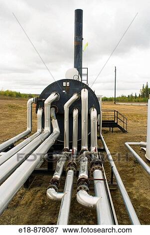 Canada, BC, Fort Saint John Equipment at natural gas compressor site View Large Photo Image Stock Photo - Canada, BC, Fort Saint John Equipment at natural gas compressor site. Fotosearch