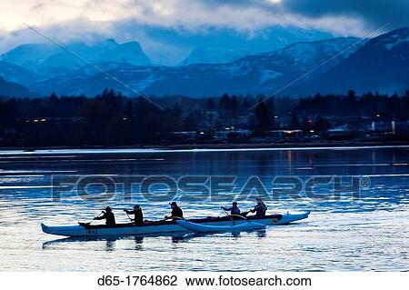 Canada, British Columbia, Vancouver Island, Comox, Comox Harbour, rowing, dusk View Large Photo Image Stock Image - Canada, British Columbia, Vancouver Island, Comox, Comox Harbour, rowing, dusk. Fotosearch