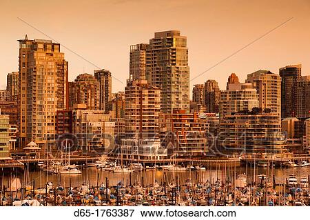 Canada, British Columbia, Vancouver, Granville Island, elevated view, dusk View Large Photo Image Stock Photo - Canada, British Columbia, Vancouver, Granville Island, elevated view, dusk. Fotosearch