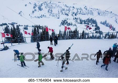 Canada, British Columbia, Whistler, Whistler Mountain, skiers, NR View Large Photo Image Picture - Canada, British Columbia, Whistler, Whistler Mountain, skiers, NR. Fotosearch
