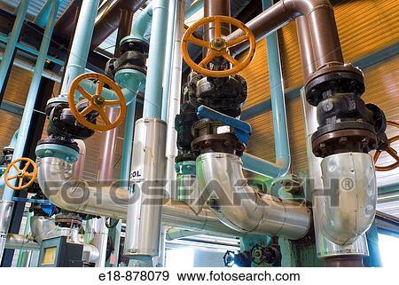 Canada, central Alberta. Natural gas compressor site pipes and valves. View Large Photo Image Stock Photo - Canada, central Alberta. Natural gas compressor site pipes and valves.. Fotosearch