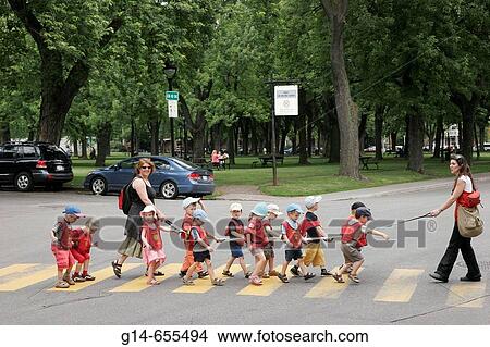 Canada, Montreal, rue de Brebeuf, day care students cross street, teacher, rope, field trip, Parc Sir Wilfred_Laurier, View Large Photo Image Picture - Canada, Montreal, rue de Brebeuf, day care students cross street, teacher, rope, field trip, Parc Sir Wilfred_Laurier,. Fotosearch