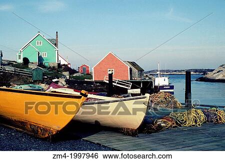 CANADA, NOVA SCOTIA, PEGGY? S COVE NEAR HALIFAX, COLORFUL FISHING VILLAGE WITH BOATS. View Large Photo Image Stock Photograph - CANADA, NOVA SCOTIA, PEGGY? S COVE NEAR HALIFAX, COLORFUL FISHING VILLAGE WITH BOATS.. Fotosearch