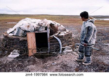 CANADA, NWT, HUDSON BAY, SOUTH HAMPTON ISLAND, NATIVE PT, TRADITIONAL INUIT SUMMER HUNTING CAMP. View Large Photo Image Picture - CANADA, NWT, HUDSON BAY, SOUTH HAMPTON ISLAND, NATIVE PT, TRADITIONAL INUIT SUMMER HUNTING CAMP.. Fotosearch