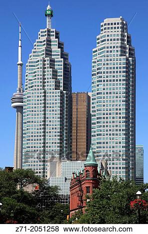 Stock Photo - Canada, Ontario, Toronto, Flatiron Building, Financial District, skyline,.. Fotosearch