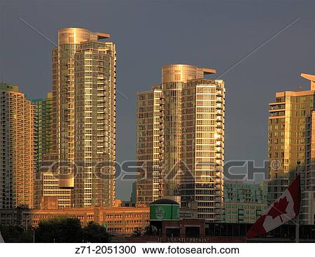 Stock Image - Canada, Ontario, Toronto, highrise apartment buildings, condominiums,.. Fotosearch