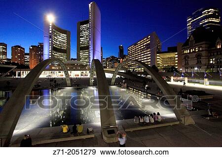 Stock Photo - Canada, Ontario, Toronto, Nathan Phillips Square, City Hall,.. Fotosearch