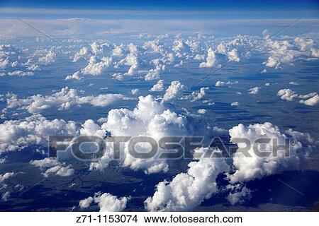 Canada, Prairies, white clouds and sky, aerial view, View Large Photo Image Picture - Canada, Prairies, white clouds and sky, aerial view,. Fotosearch