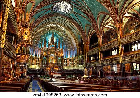 CANADA, QUEBEC, MONTREAL, INTERIOR OF NOTRE-DAME BASILICA. View Large Photo Image Stock Image - CANADA, QUEBEC, MONTREAL, INTERIOR OF NOTRE-DAME BASILICA.. Fotosearch