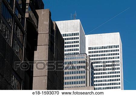 Canada, Quebec, Montreal. Modern highrise office towers in downtown area. View Large Photo Image Stock Image - Canada, Quebec, Montreal. Modern highrise office towers in downtown area.. Fotosearch
