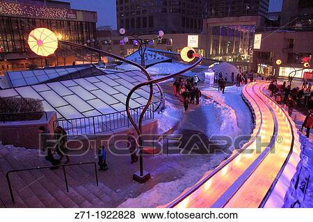 Canada, Quebec, Montreal, Montr? al en lumi? re, winter festival, Place des Arts, View Large Photo Image Stock Photo - Canada, Quebec, Montreal, Montr? al en lumi? re, winter festival, Place des Arts,. Fotosearch