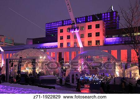Canada, Quebec, Montreal, Montr? al en lumi? re, winter festival, Place des Festivals, View Large Photo Image Stock Photo - Canada, Quebec, Montreal, Montr? al en lumi? re, winter festival, Place des Festivals,. Fotosearch